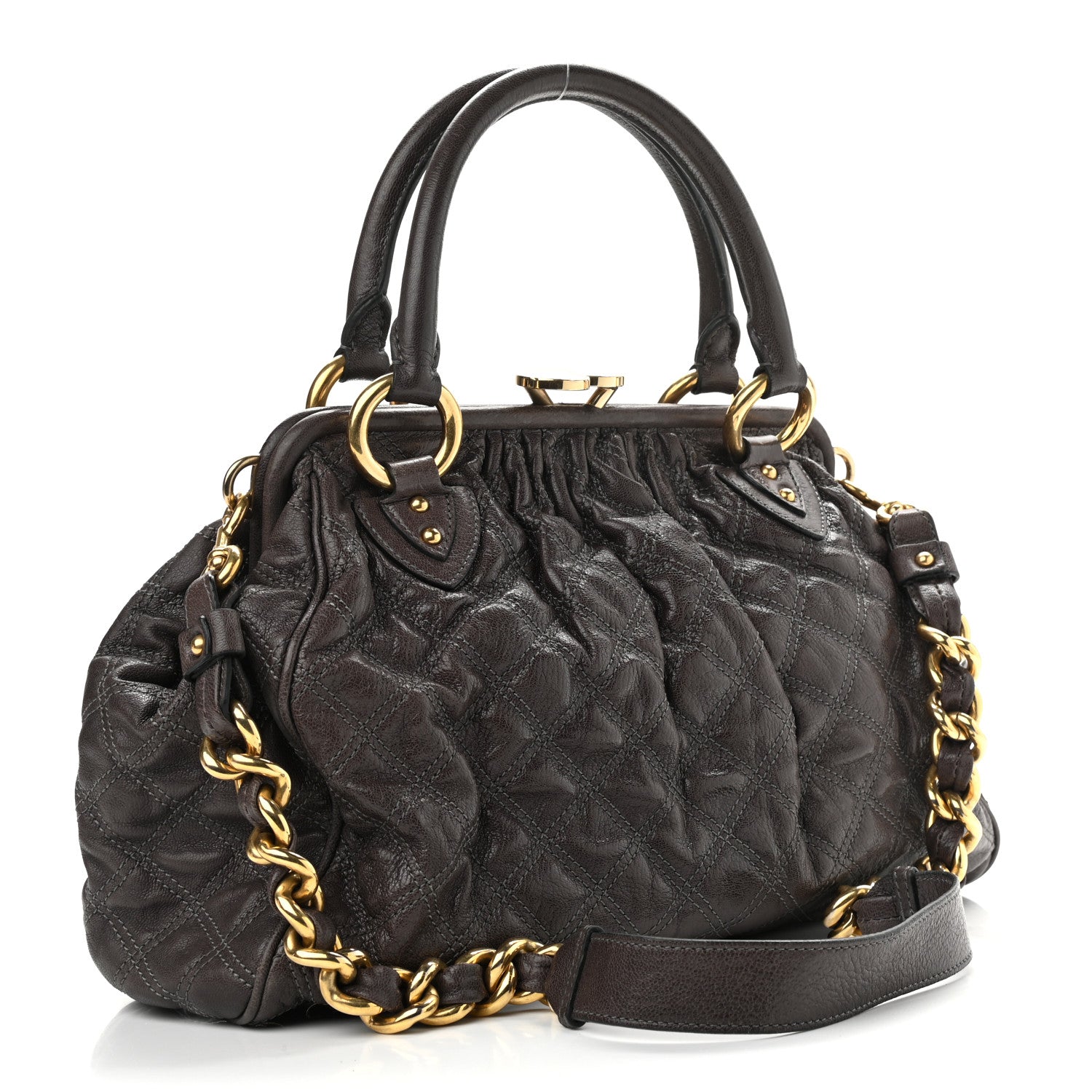 Marc Jacobs Calfskin Quilted Stam Brown 2 of 21