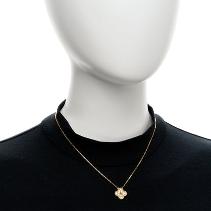 Van Cleef & Arpels 18K Yellow Gold Diamond Vintage Alhambra Pendant Necklace 2 of 4