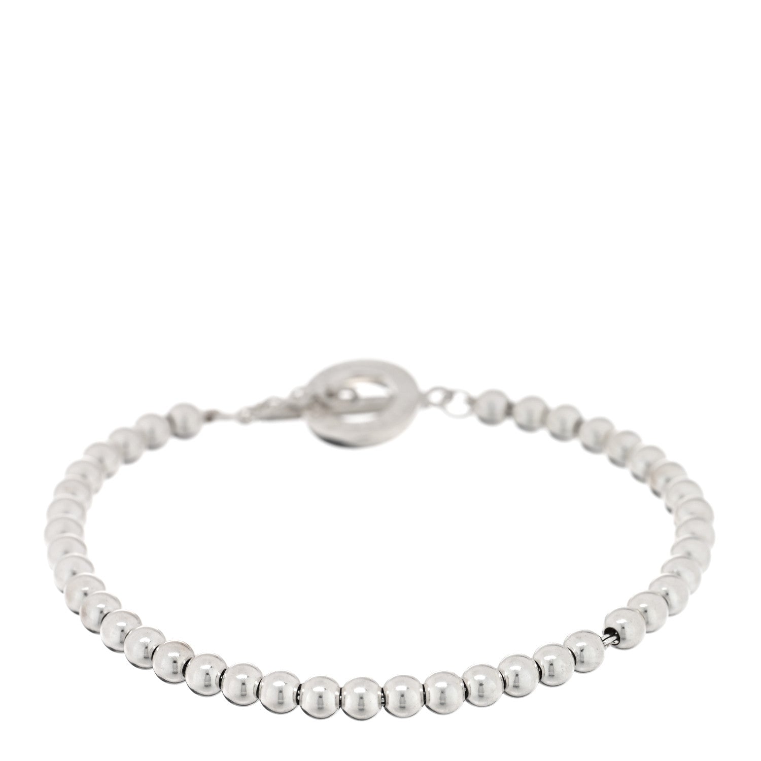 Tiffany Sterling Silver 4mm Beads Toggle Bracelet 2 of 3