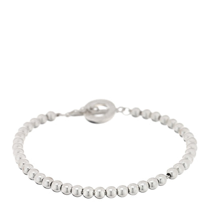 Tiffany Sterling Silver 4mm Beads Toggle Bracelet 2 of 3