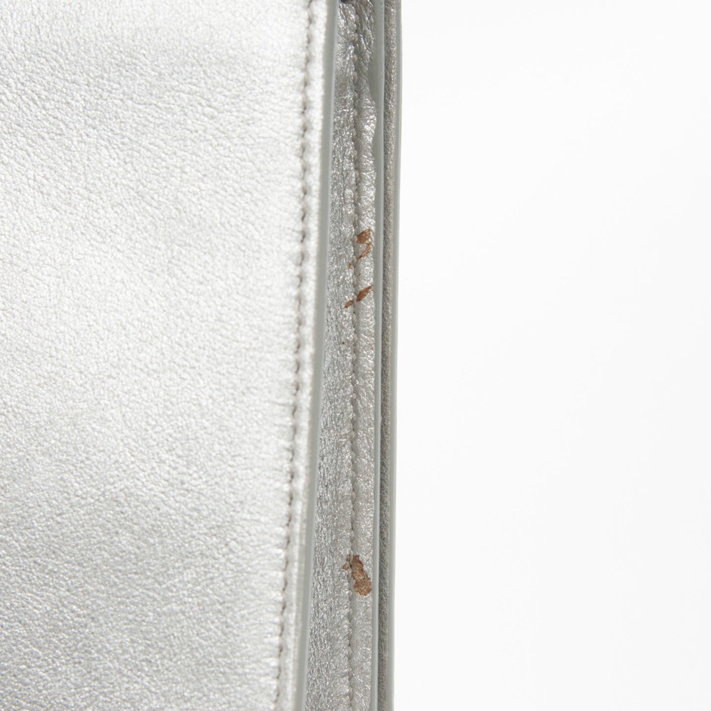 Metallic Calfskin Monogram Large Belle De Jour Clutch Silver