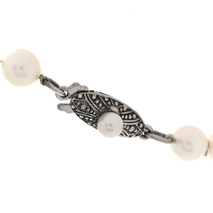 Mikimoto Sterling Silver Akoya Cultured Pearl 5-5.5mm Strand Necklace 17.5" 4 of 6