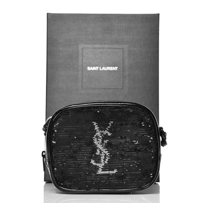 Saint Laurent Sequin Patent Monogram Blogger Bag Black 7 of 7