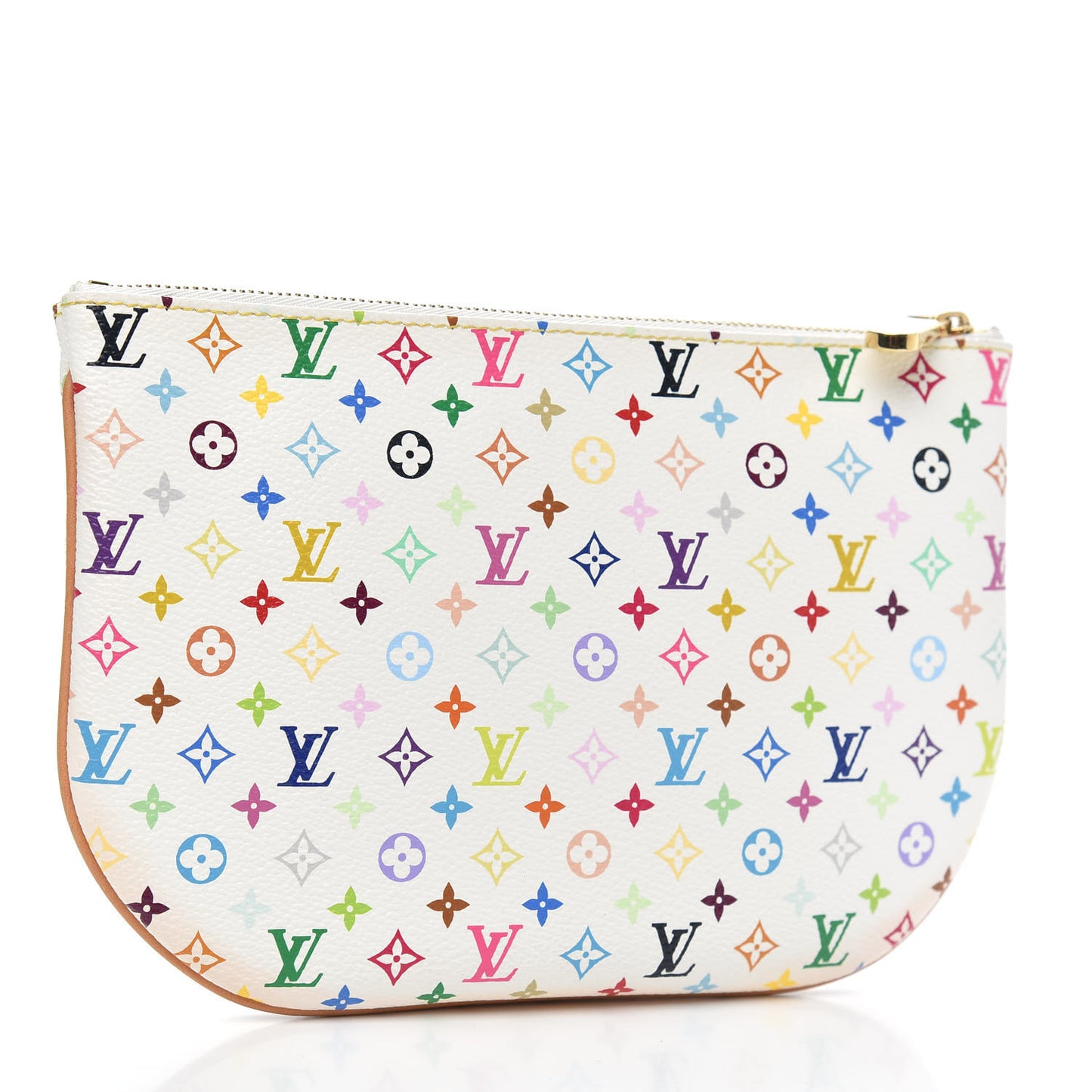 Monogram Multicolor Pochette Plate GM White