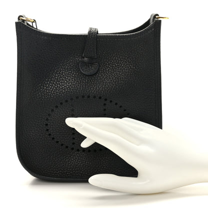 Hermes Taurillon Clemence Evelyne TPM Black 2 of 9