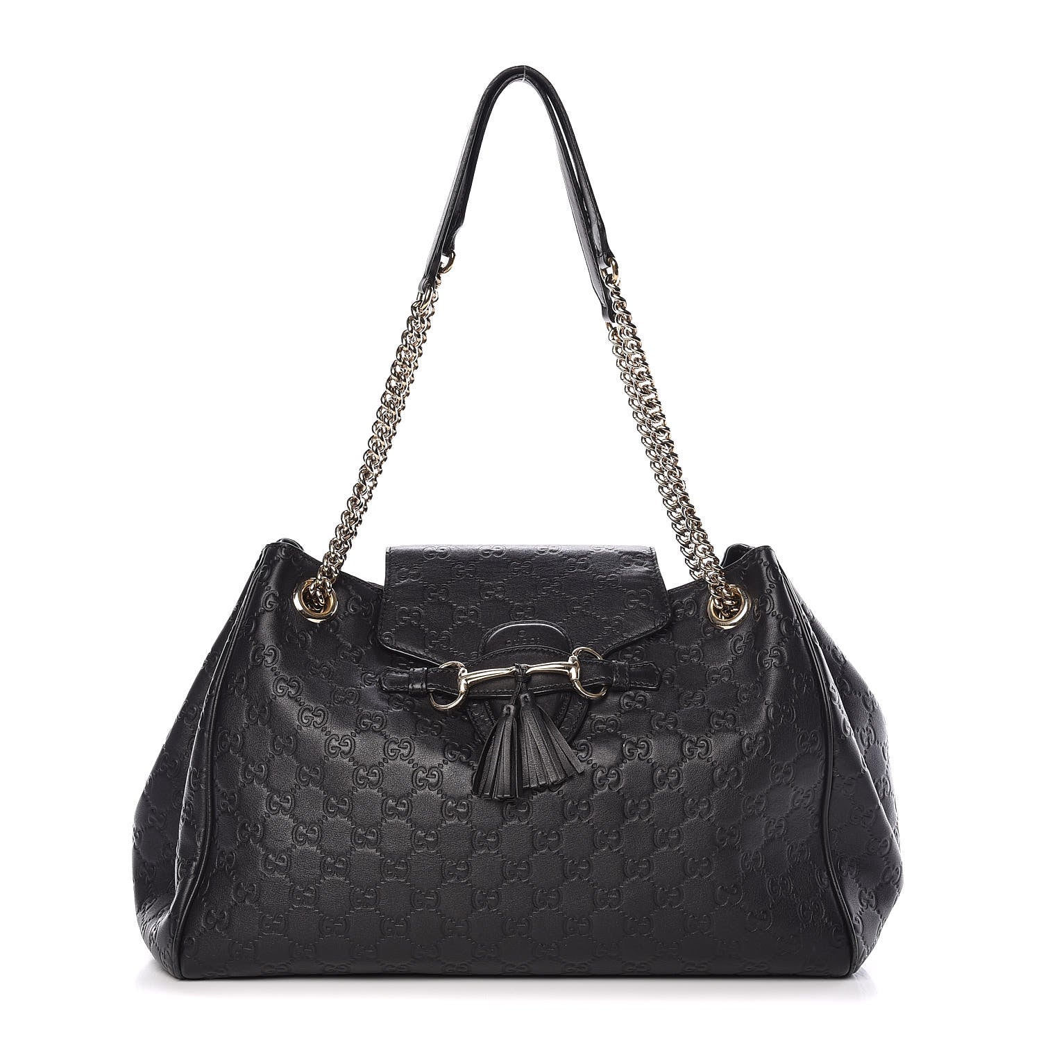 Gucci Guccissima Medium Emily Shoulder Bag Black 1 of 13