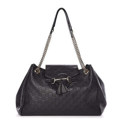 Gucci Guccissima Medium Emily Shoulder Bag Black 1 of 13