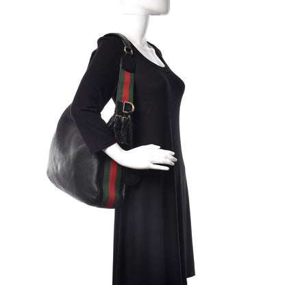 Gucci Pebbled Calfskin Medium Heritage Shoulder Bag Black 2 of 19