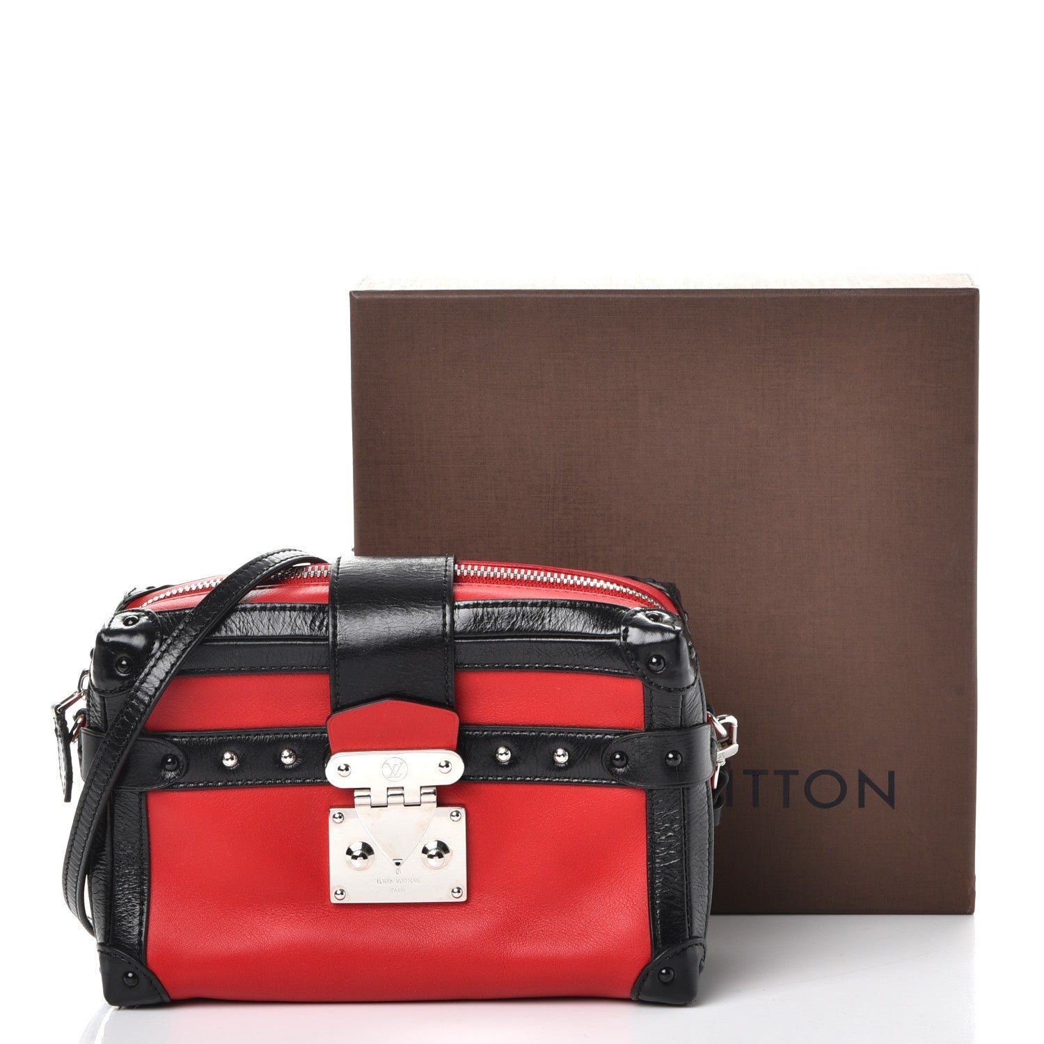 Louis Vuitton Calfskin Petite Malle Soft MM Rouge 8 of 8