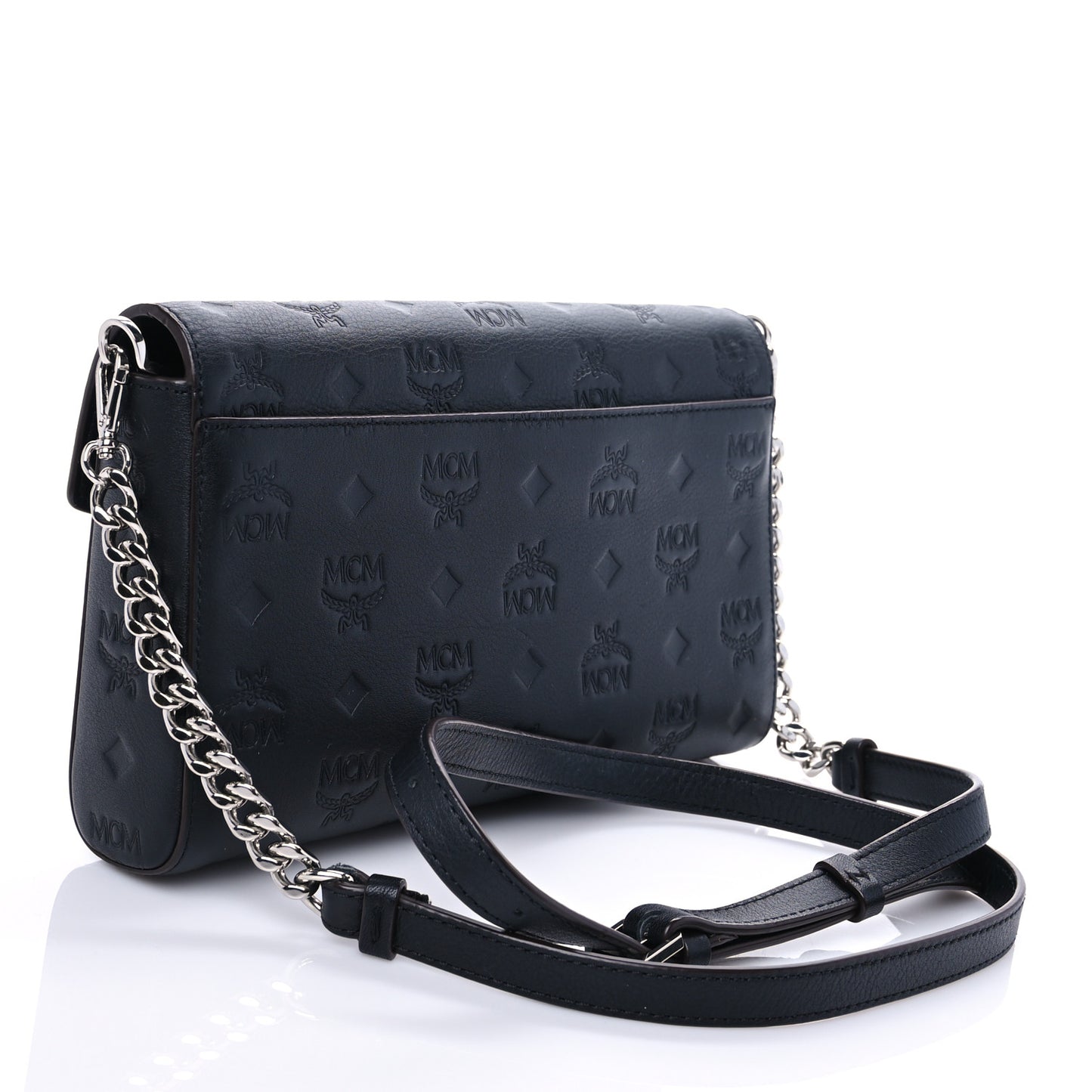 Calfskin Ottomar Monogram Crossbody Bag Black