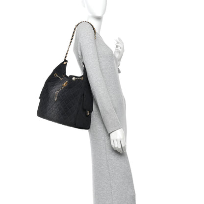Chanel Washed Denim Quilted Medium Chanel 25 Handbag Black 2 of 11
