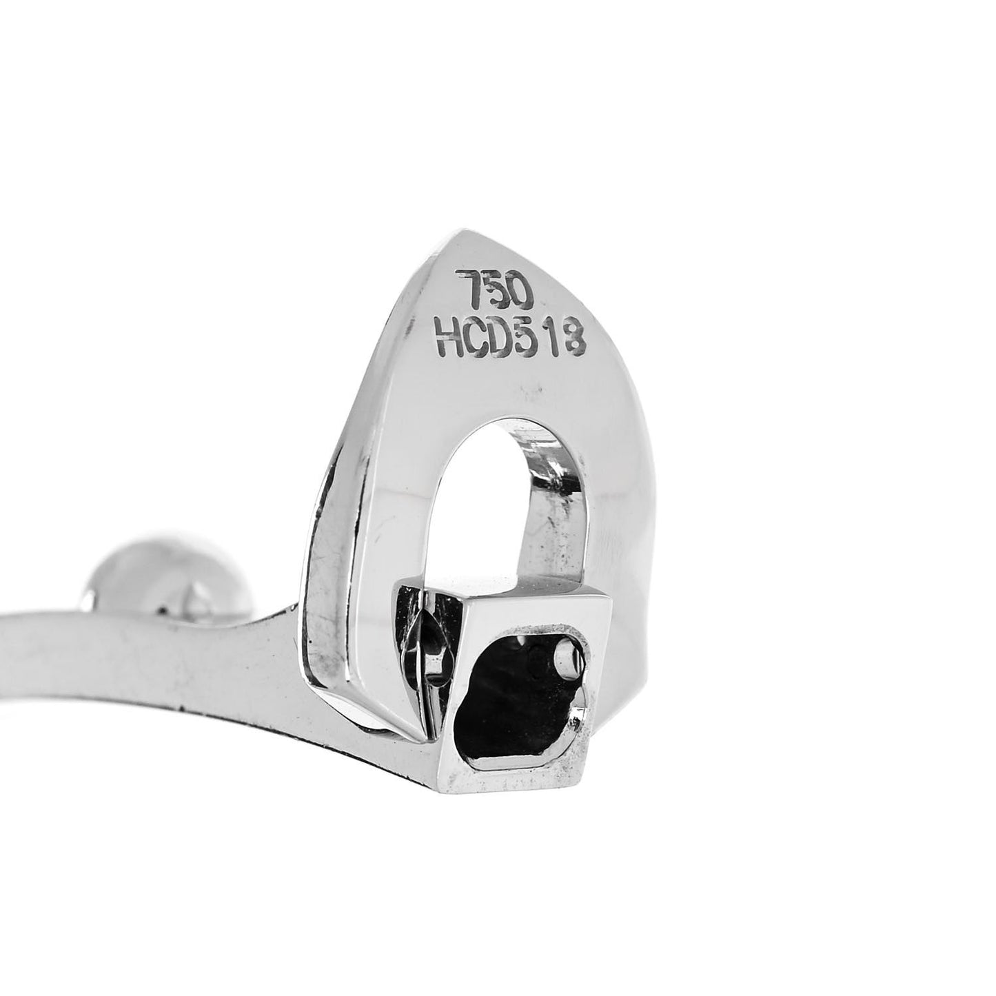 18K White Gold Clous Studded Bangle Bracelet 20