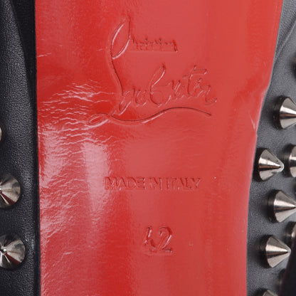 Christian Louboutin Calfskin Lady Peep Spikes VIP 150 Pumps 42 Black Silver 7 of 8