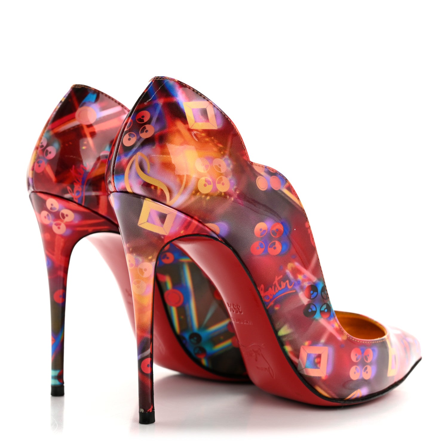 Christian Louboutin Patent Discolaser Hot Chick 100 Pumps 35.5 Multicolor Lin Yellow 5 of 9