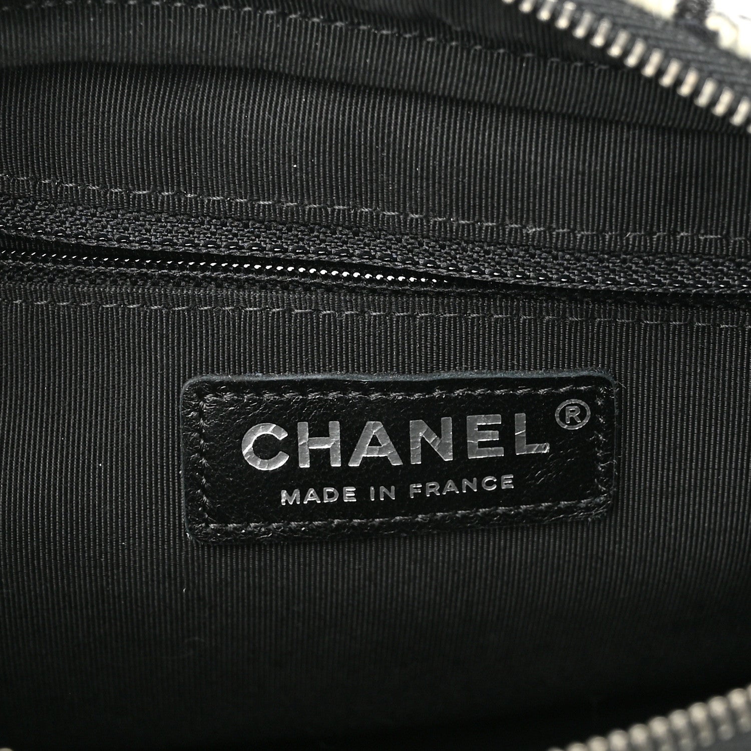 Chanel Tweed CC Camera Case Black White Grey 6 of 10