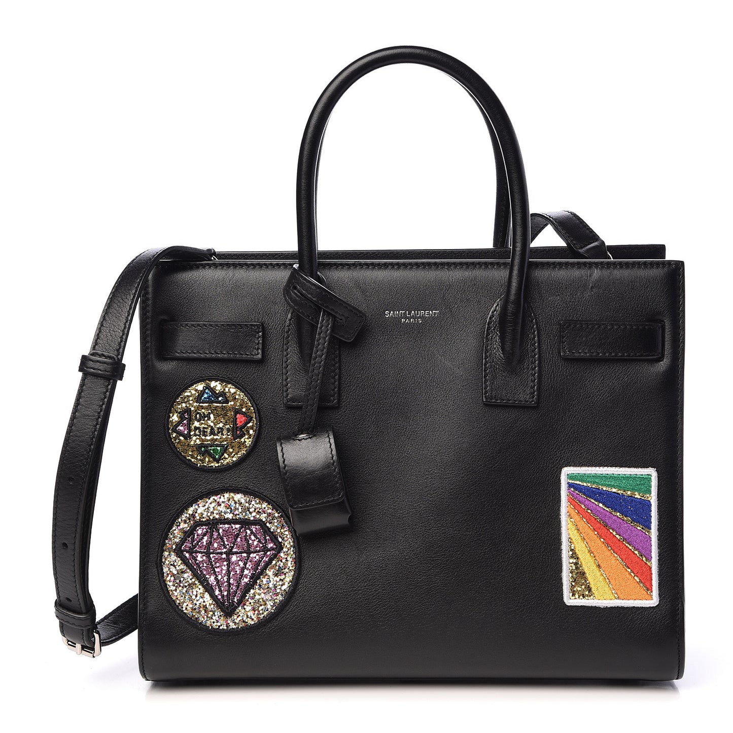 Calfskin Patchwork Baby Sac De Jour Black Multi
