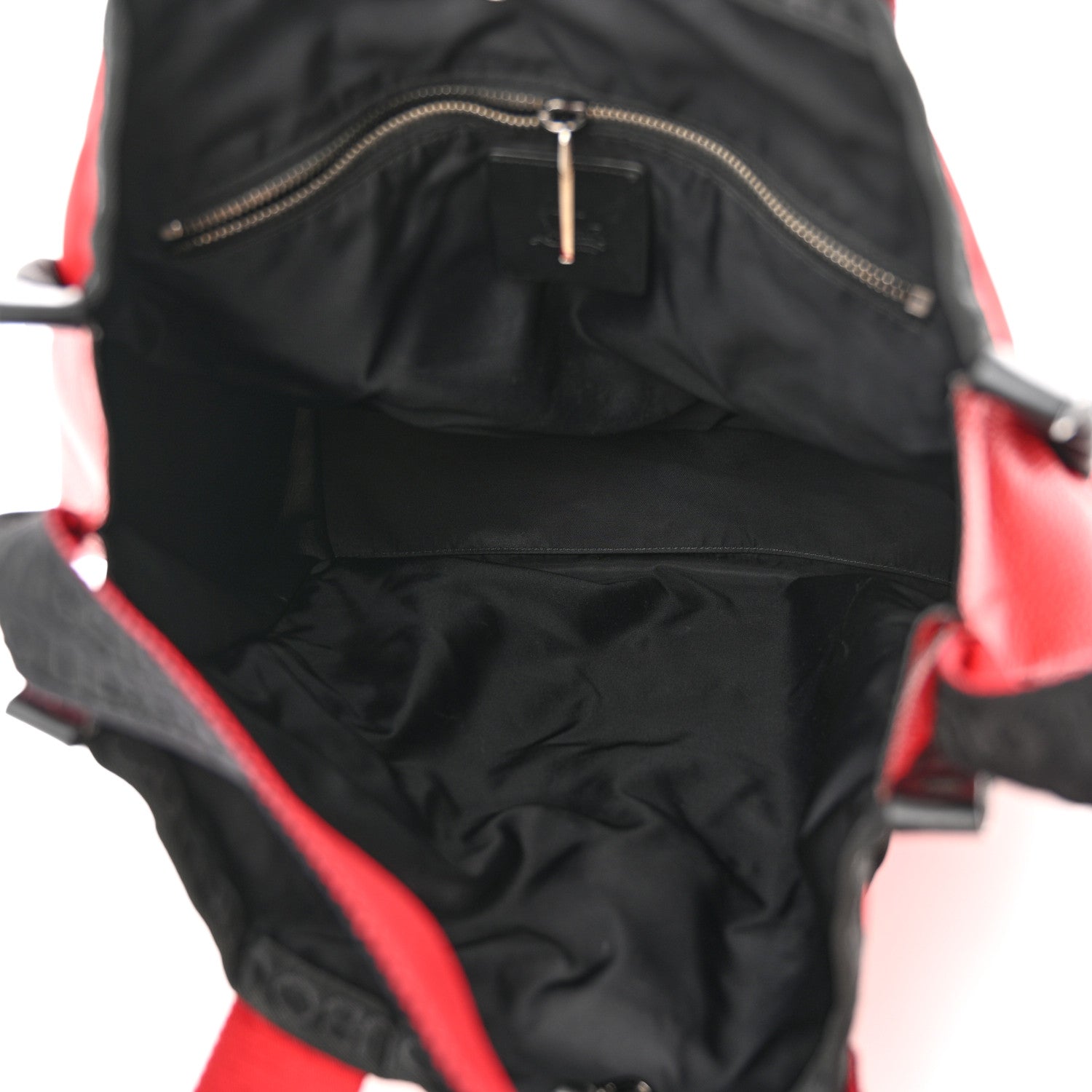 Christian Louboutin Nylon Calfskin Loubiclic Logo Tote Bag Red 5 of 15