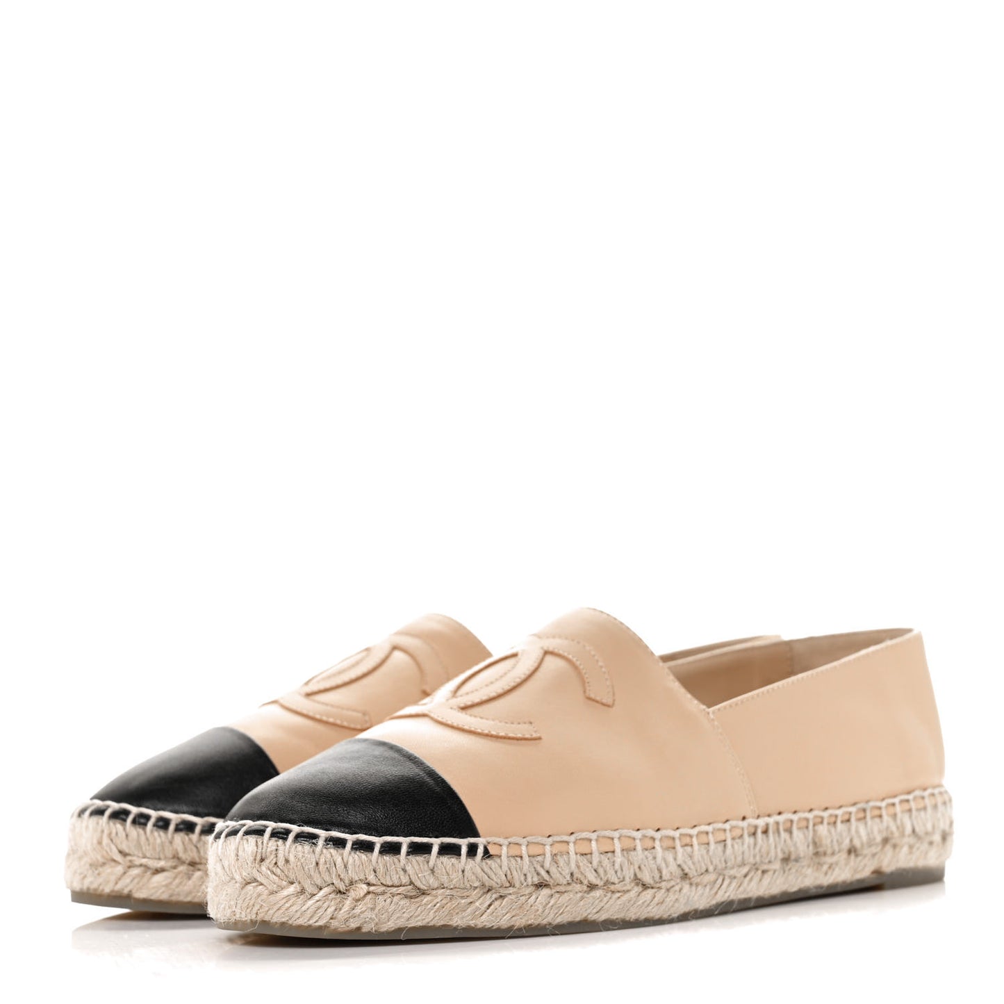 Lambskin CC Espadrilles 39 Beige Black