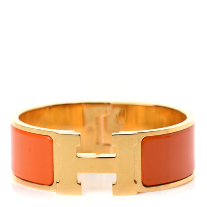 Hermes Enamel Wide Clic Clac H Bracelet PM Orange 1 of 4