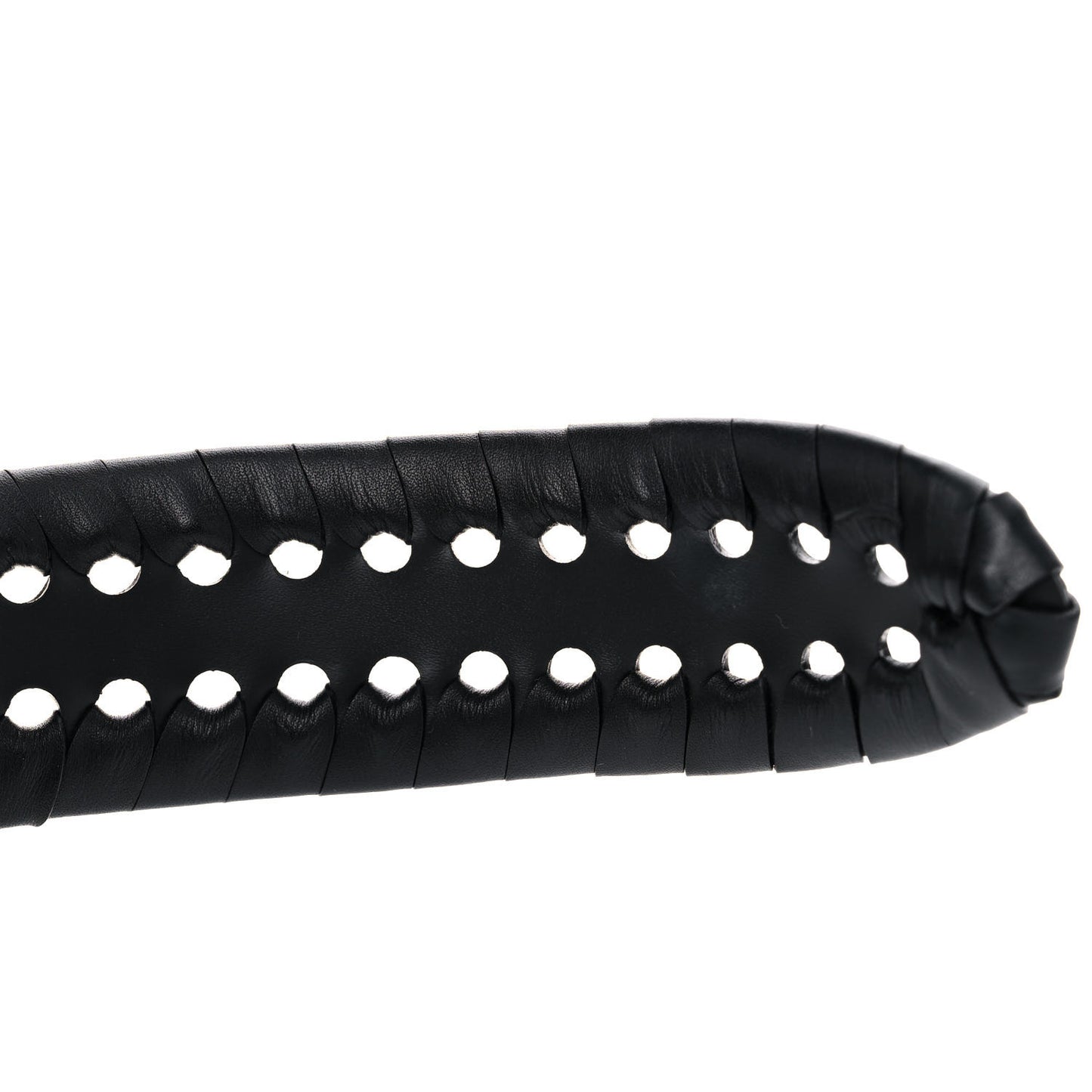 Calfskin Braided 30 Montaigne Belt 75 Black