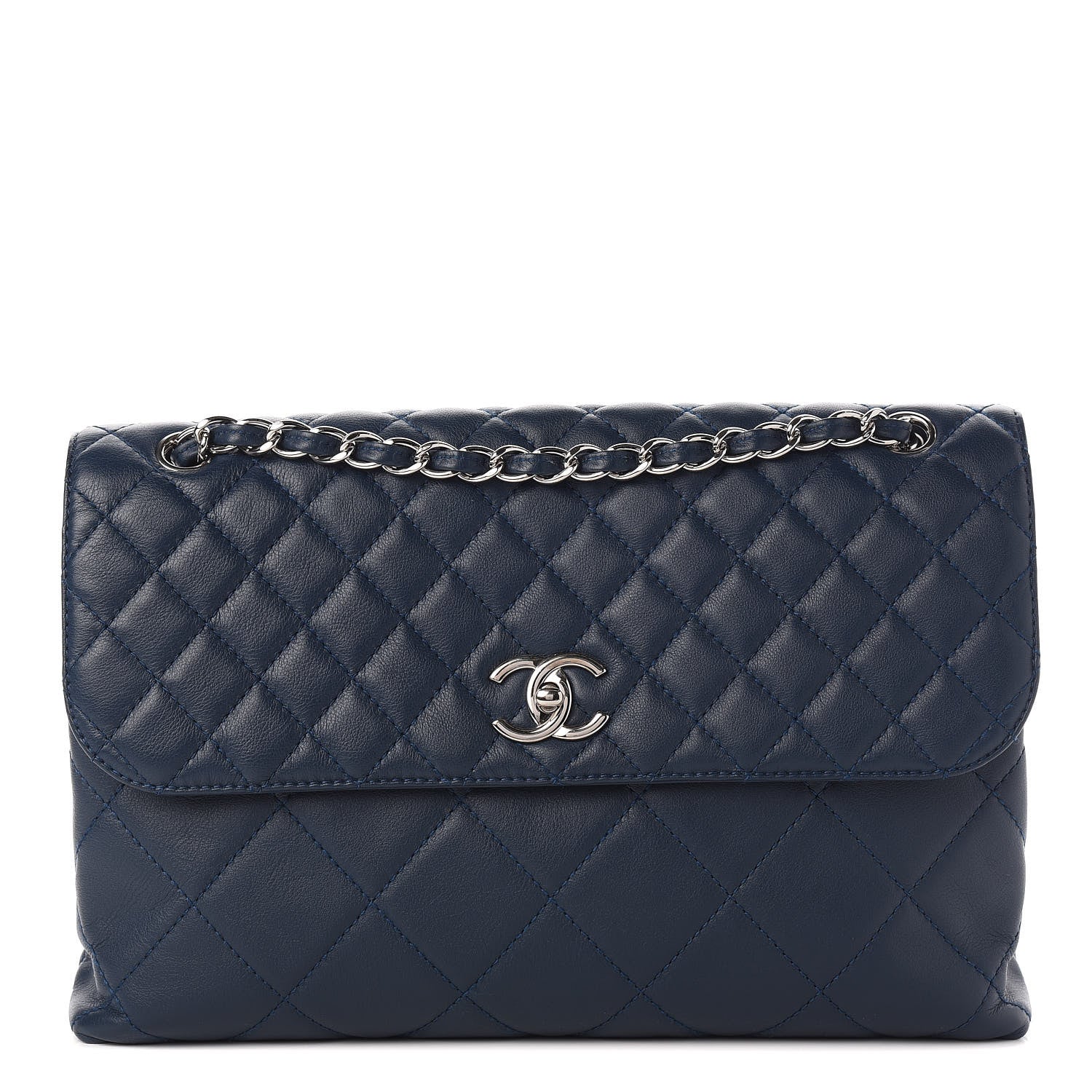 Chanel Calfskin Quilted In the Business Flap Dark Navy Blue 1 of 11