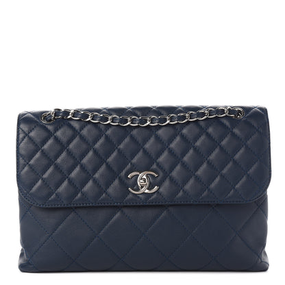 Chanel Calfskin Quilted In the Business Flap Dark Navy Blue 1 of 11