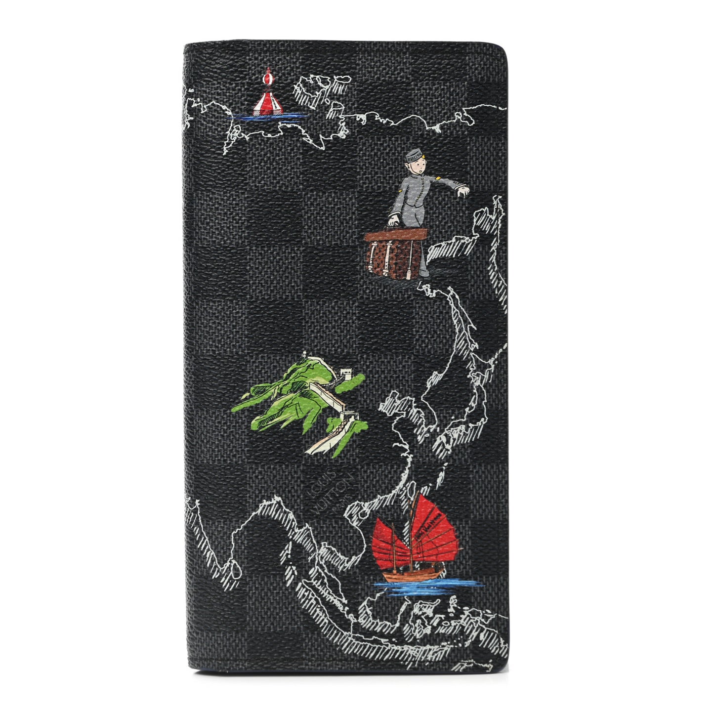 Damier Graphite Map of Asia Brazza Wallet