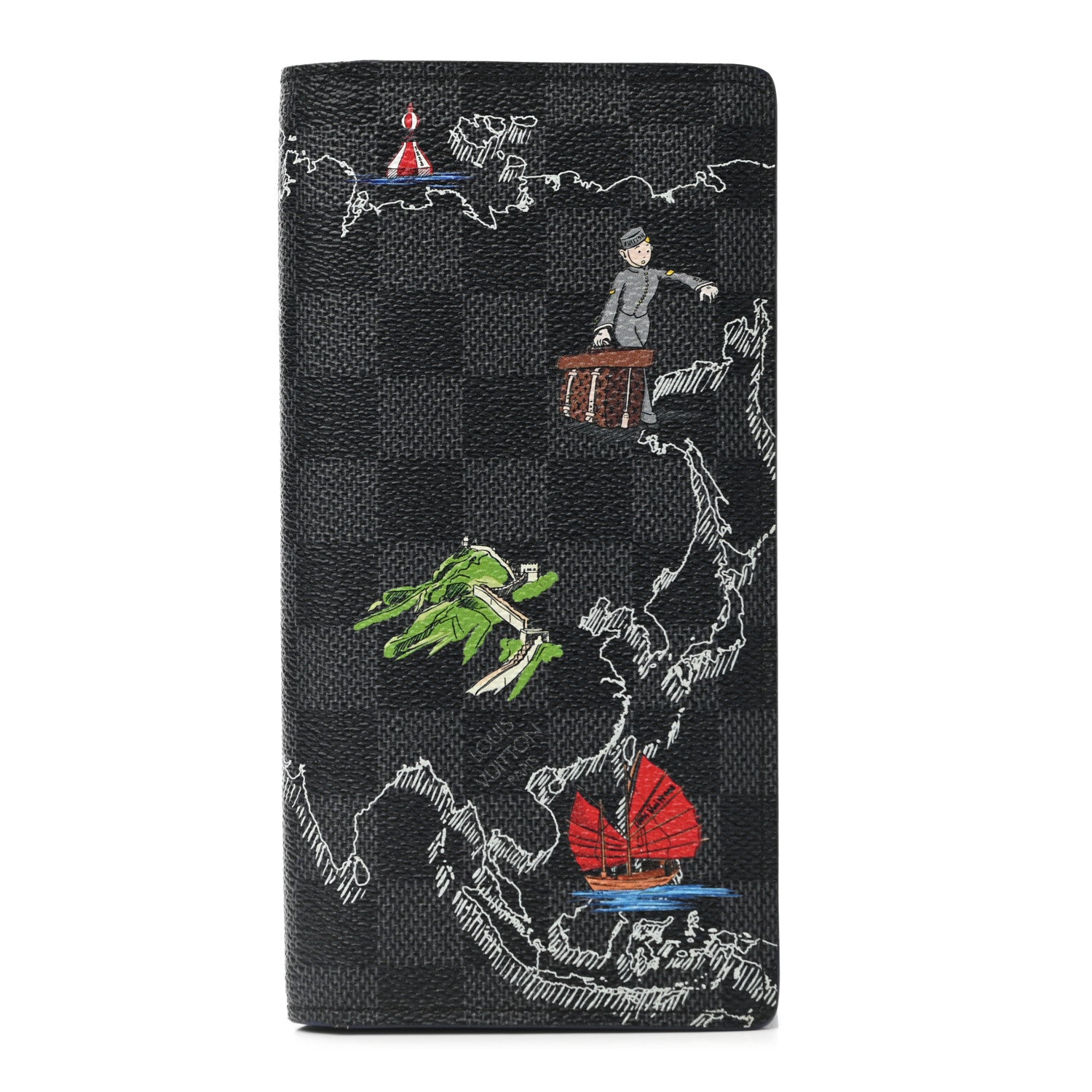 Louis Vuitton Damier Graphite Map of Asia Brazza Wallet 1 of 9