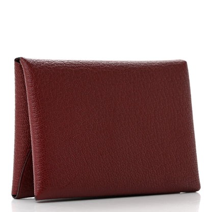 Hermes Chevre Mysore Calvi Duo Card Case Rouge H 2 of 9