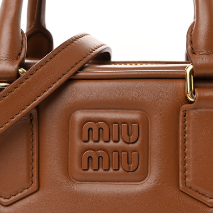 Miu Miu Calfskin Arcadie Top Handle Bag Cognac 8 of 12
