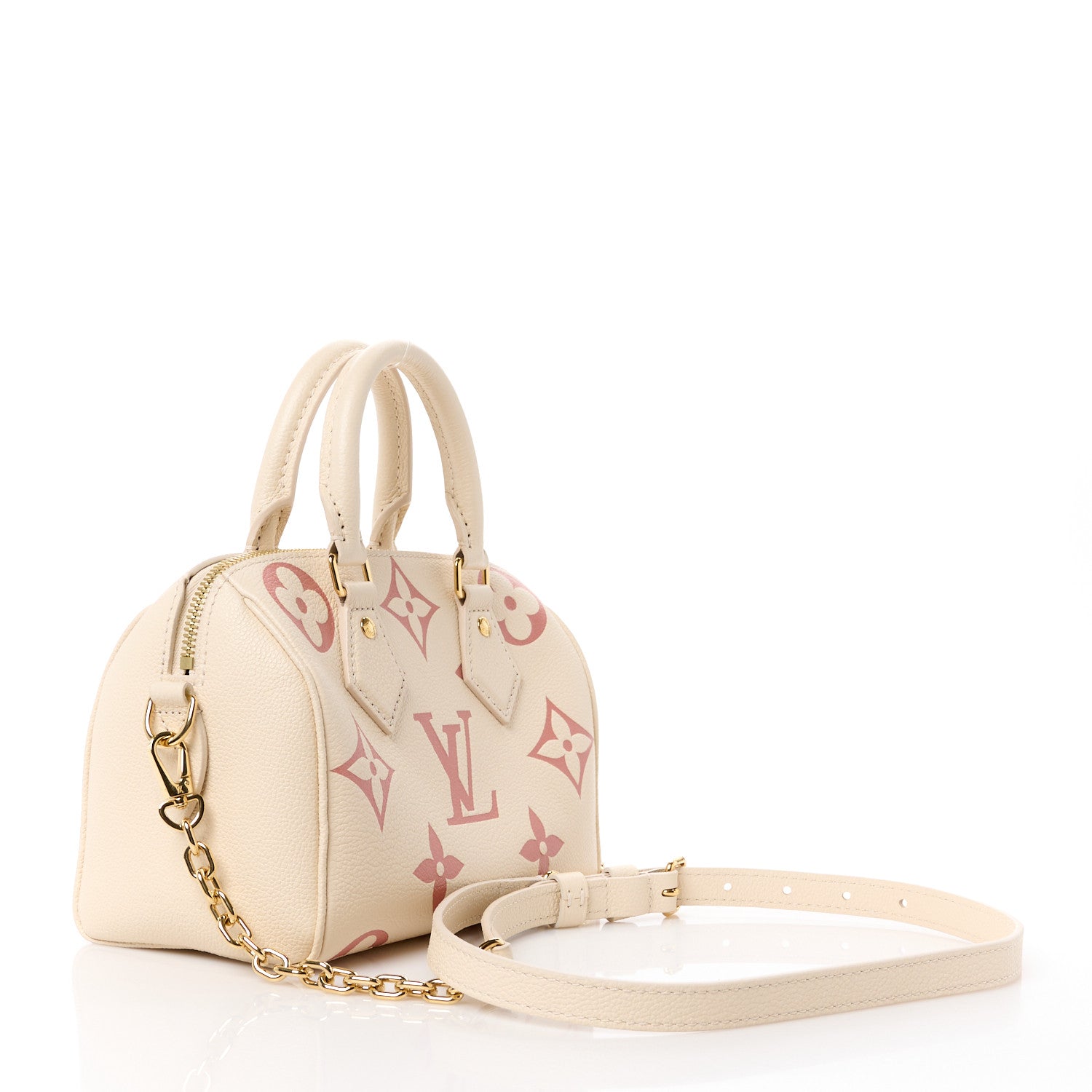 Louis Vuitton Empreinte Monogram Giant Speedy Bandouliere 20 Creme Rose Trianon 3 of 11