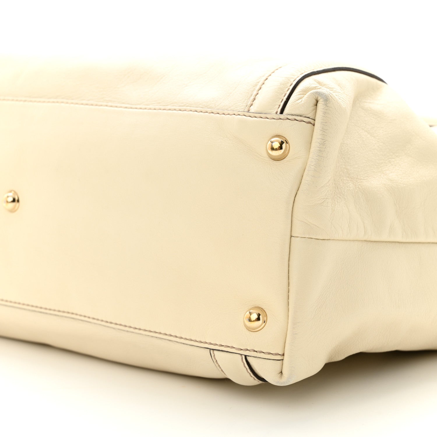 Gucci Calfskin Large Britt Shoulder Bag Ivory 10 of 13
