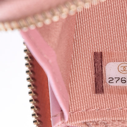 Chanel Iridescent Caviar Quilted Medium Zip Around Wallet Pink 8 of 9