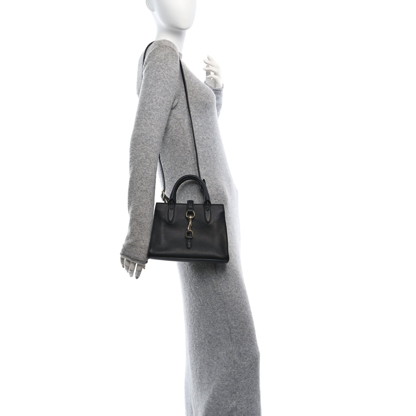 Pebbled Calfskin Small Jackie Tote Black