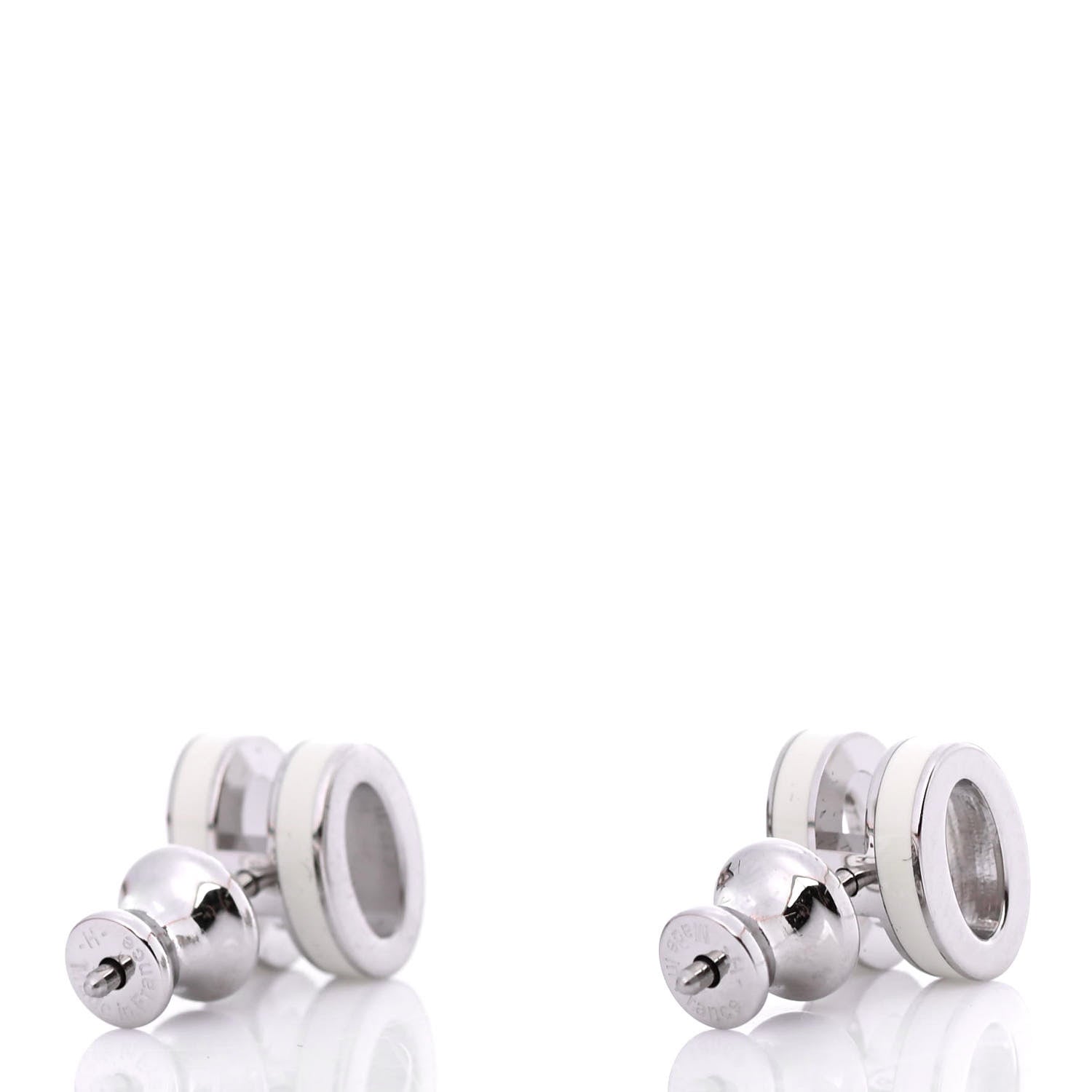Hermes Palladium Lacquered Pop H Earrings White 3 of 4