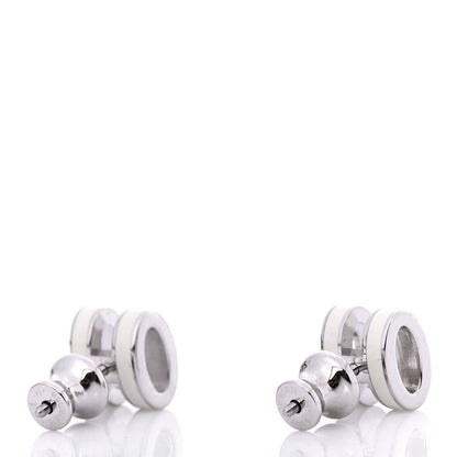 Hermes Palladium Lacquered Pop H Earrings White 3 of 4