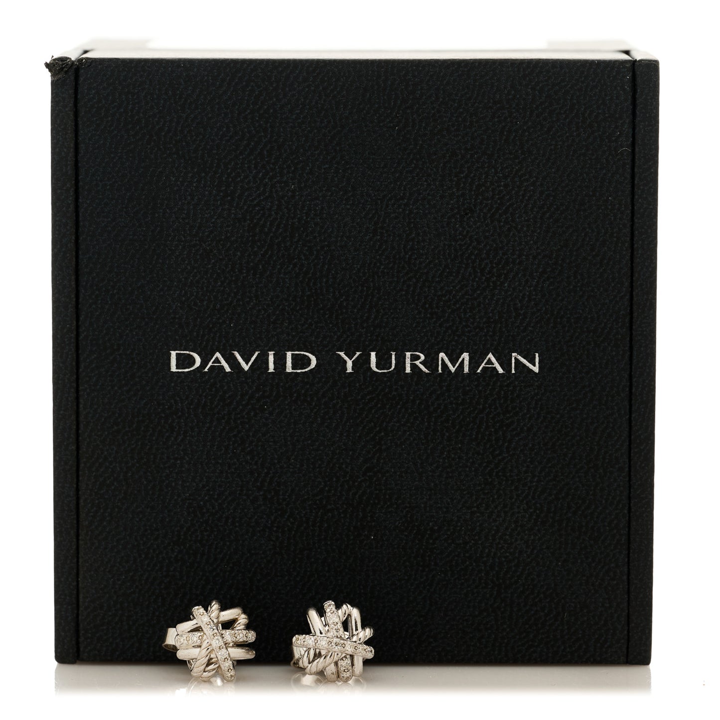 Sterling Silver Diamond 11mm Crossover Earrings