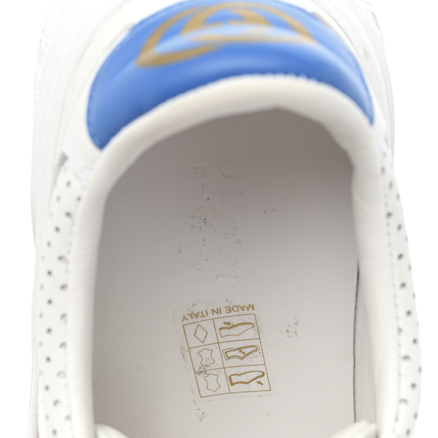 Gucci Calfskin Web Perforated Womens Platform 55mm Sneakers 37 White Bright Splash 12 of 12