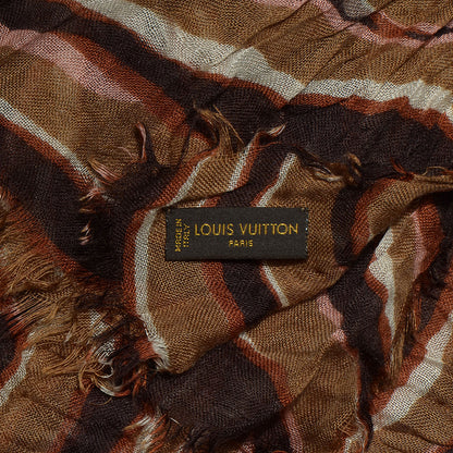 Louis Vuitton Cashmere Silk Zebra Stole Marron 5 of 6