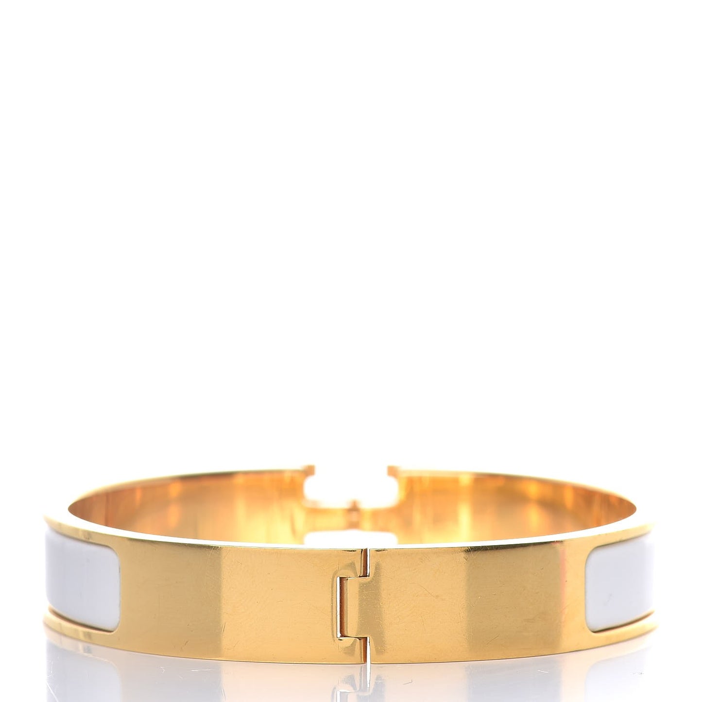 Enamel Narrow Clic Clac H Bracelet GM White