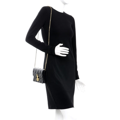 Christian Dior Lambskin Cannage Dioraddict Wallet On Chain Clutch Black 2 of 9