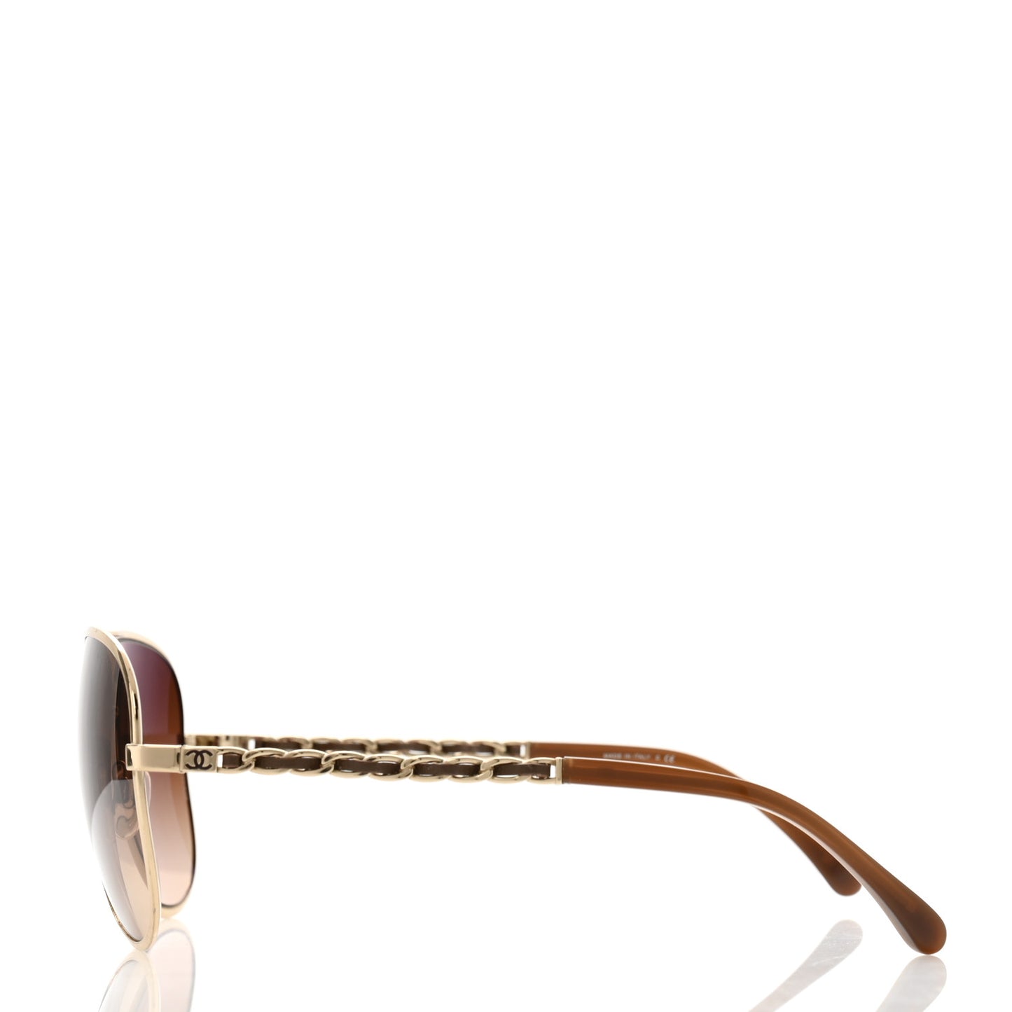 Lambskin Aviator Chain Sunglasses 4194-Q Gold