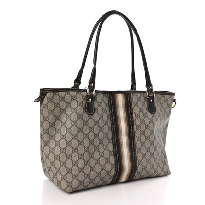 Gucci GG Plus Monogram Web Tote Dark Brown 3 of 13