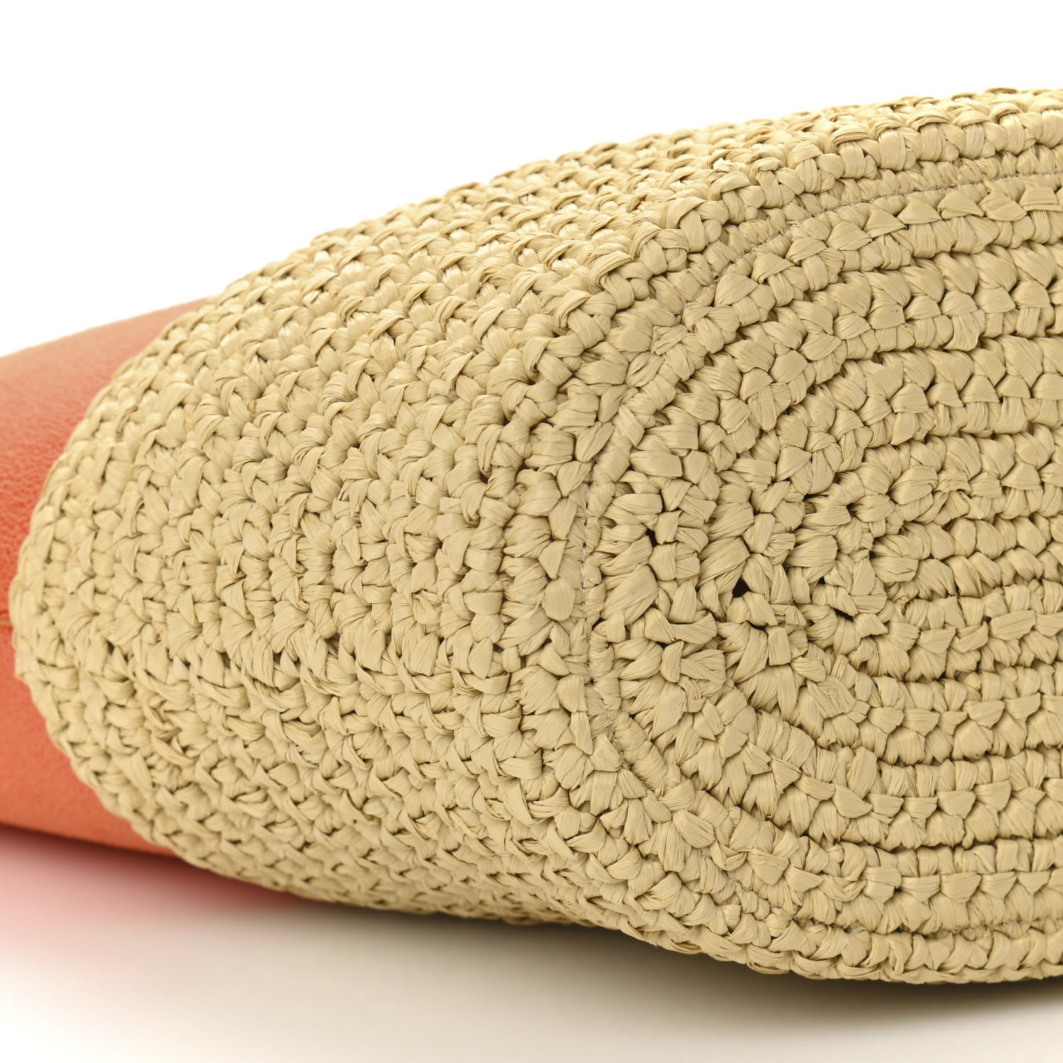 Stella McCartney Shaggy Deer Raffia Medium Half & Half Tote Bag Bright Orange 9 of 11