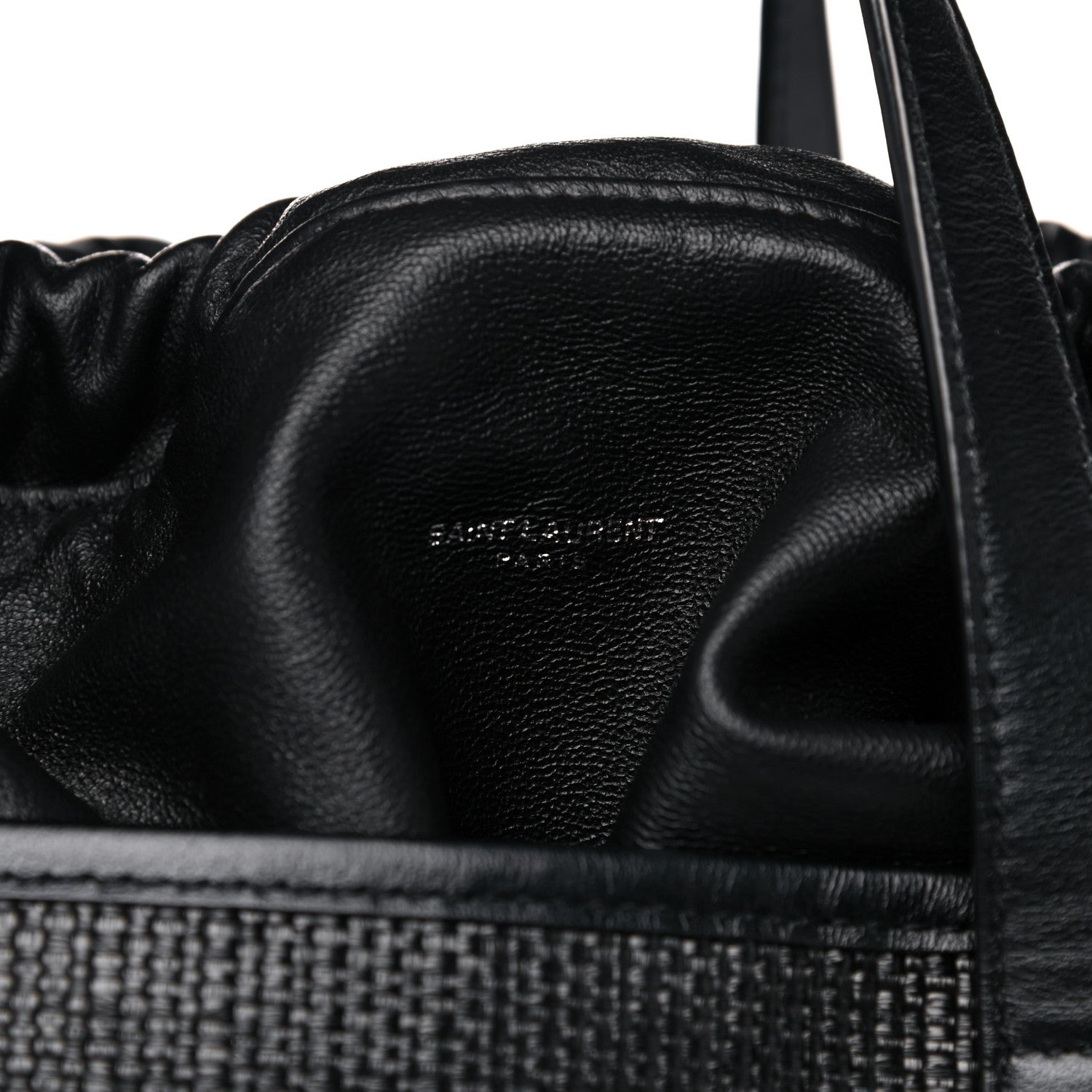 Saint Laurent Linen Canvas Teddy Shopping Bag Black 12 of 14