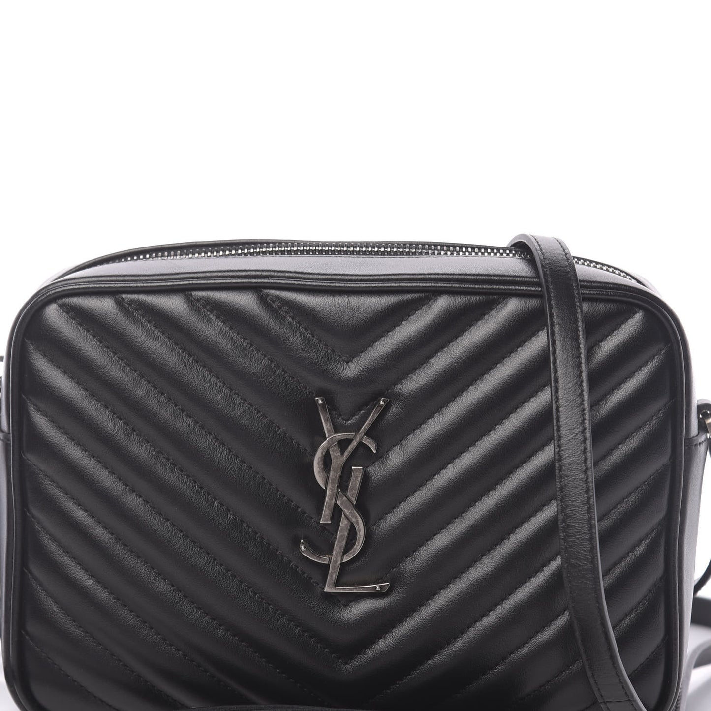 Calfskin Matelasse Monogram Lou Camera Bag Black