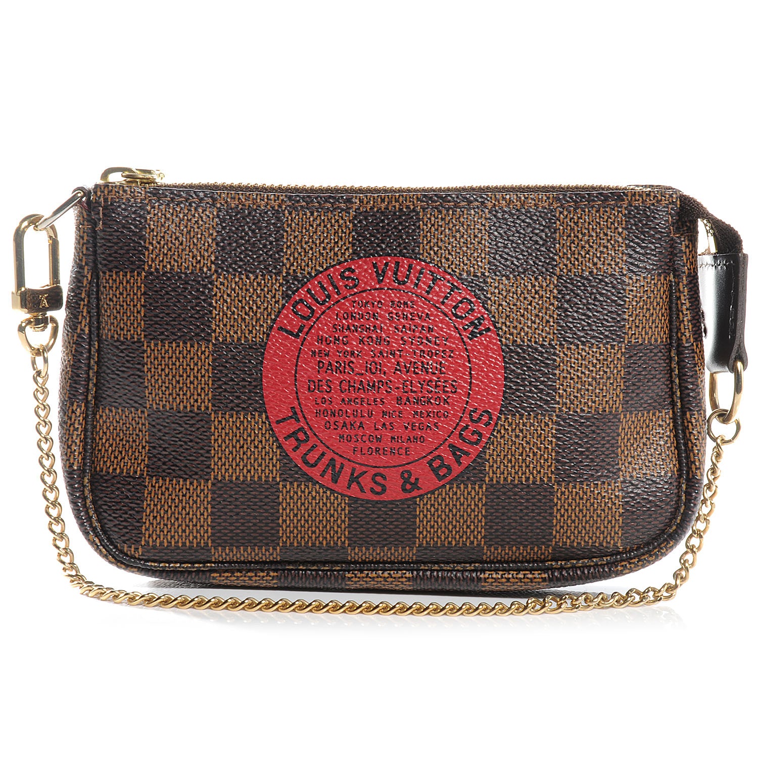 Louis Vuitton Damier Ebene Complice Trunks and Bags Mini Pochette Accessories Red 2 of 8