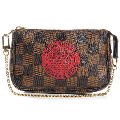 Louis Vuitton Damier Ebene Complice Trunks and Bags Mini Pochette Accessories Red 2 of 8