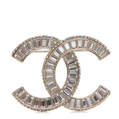 Chanel Baguette Crystal CC Brooch Gold 1 of 5