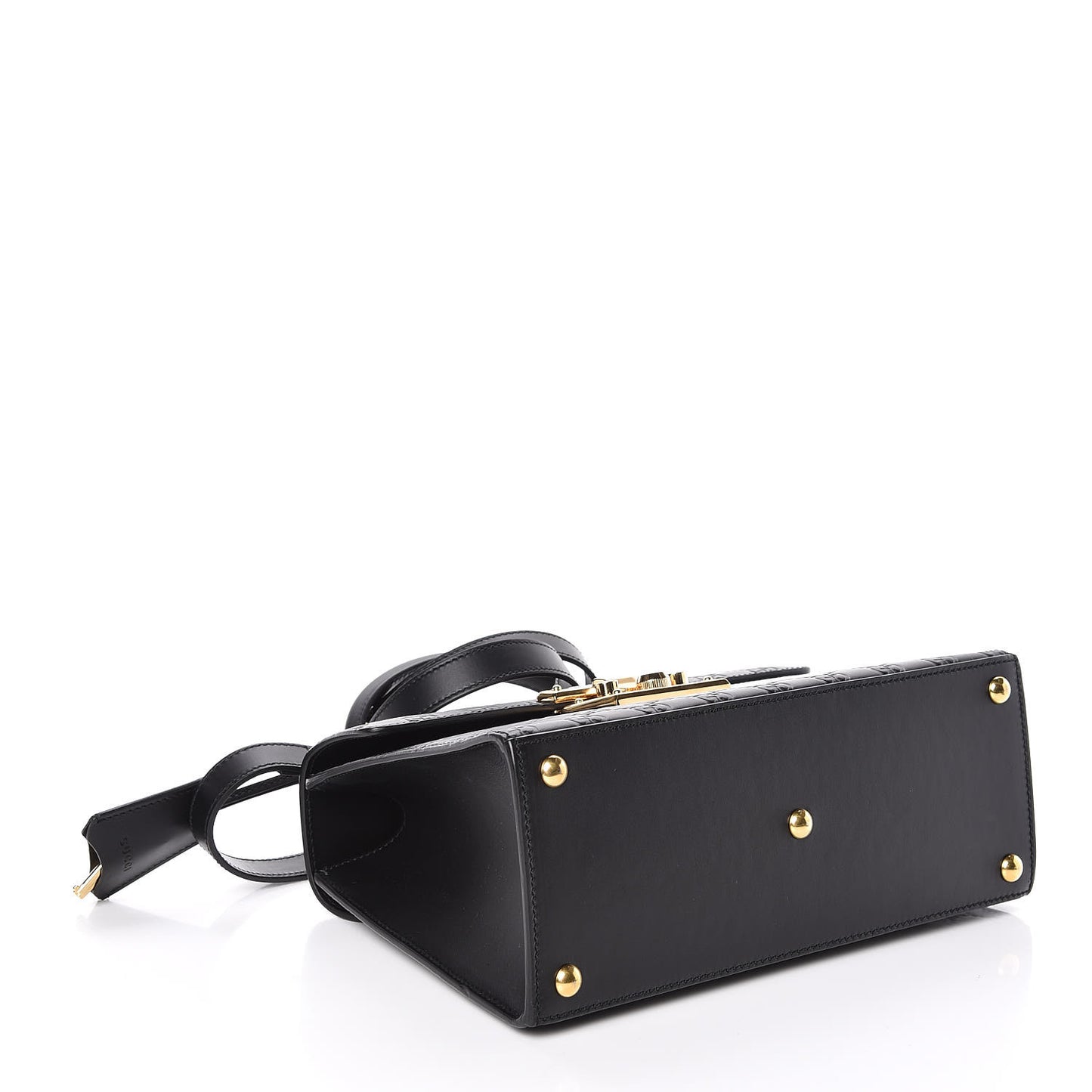 Guccissima Signature Small Padlock Top Handle Bag Black